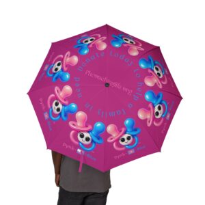 Pynk-a-Blue Semi-Automatic Foldable Pink Umbrella