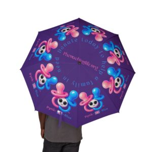 Pynk-a-Blue Semi-Automatic Foldable Purple Umbrella