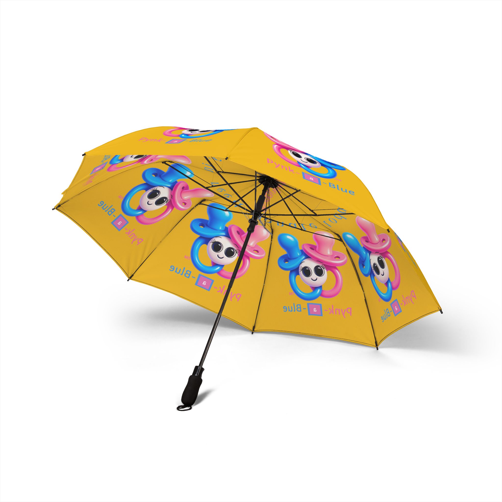 Pynk-a-Blue Semi-Automatic Foldable Yellow Umbrella - Image 3