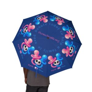 Pynk-a-Blue Semi-Automatic Foldable Dark Blue Umbrella
