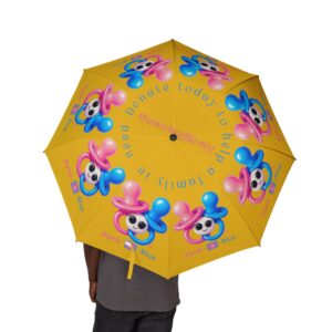 Pynk-a-Blue Semi-Automatic Foldable Yellow Umbrella