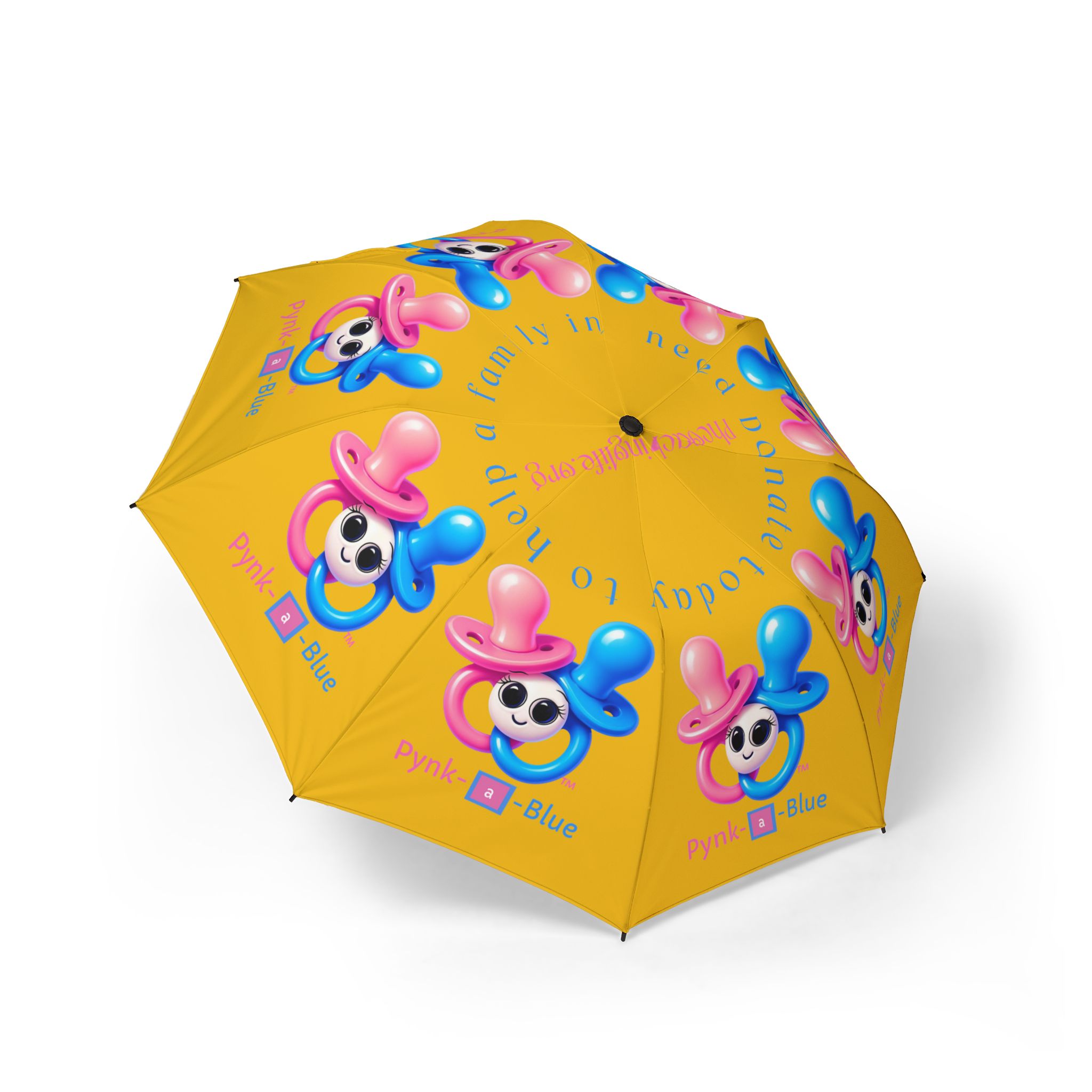 Pynk-a-Blue Semi-Automatic Foldable Yellow Umbrella - Image 2